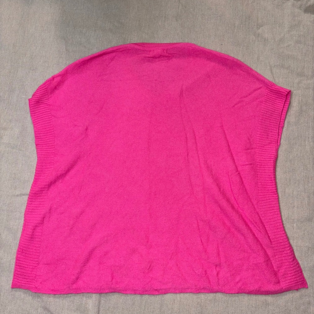 Lilly Pulitzer 100% Cashmere Hot Pink V-Neck Poncho Sweater Womens XS/S Oversize - Picture 7 of 7